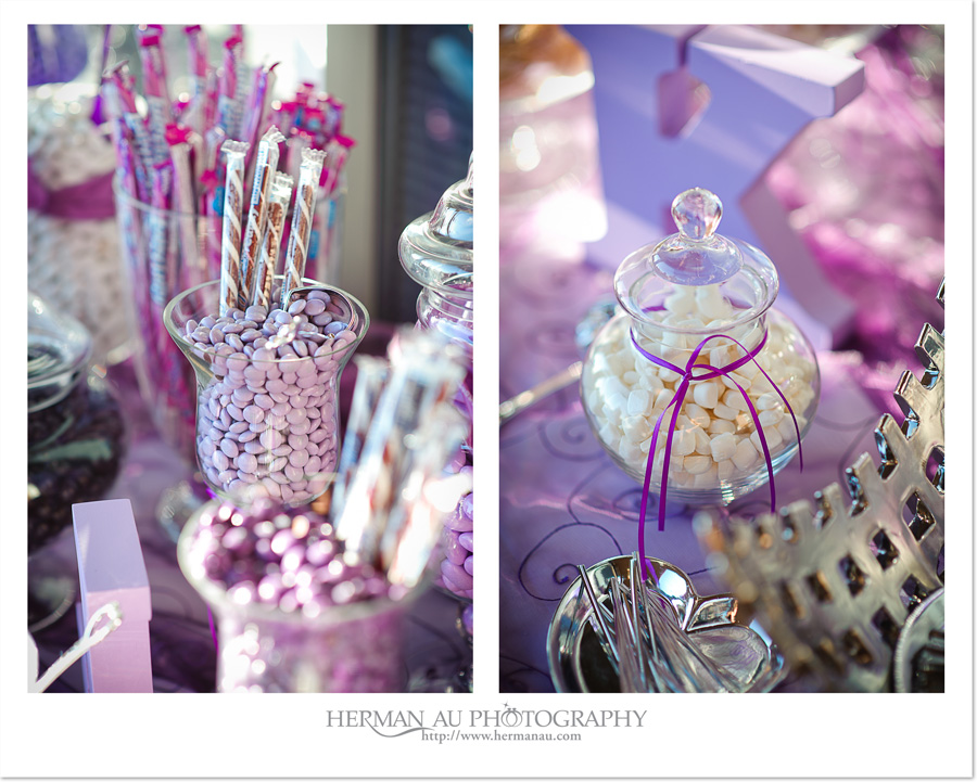 purple candy table details